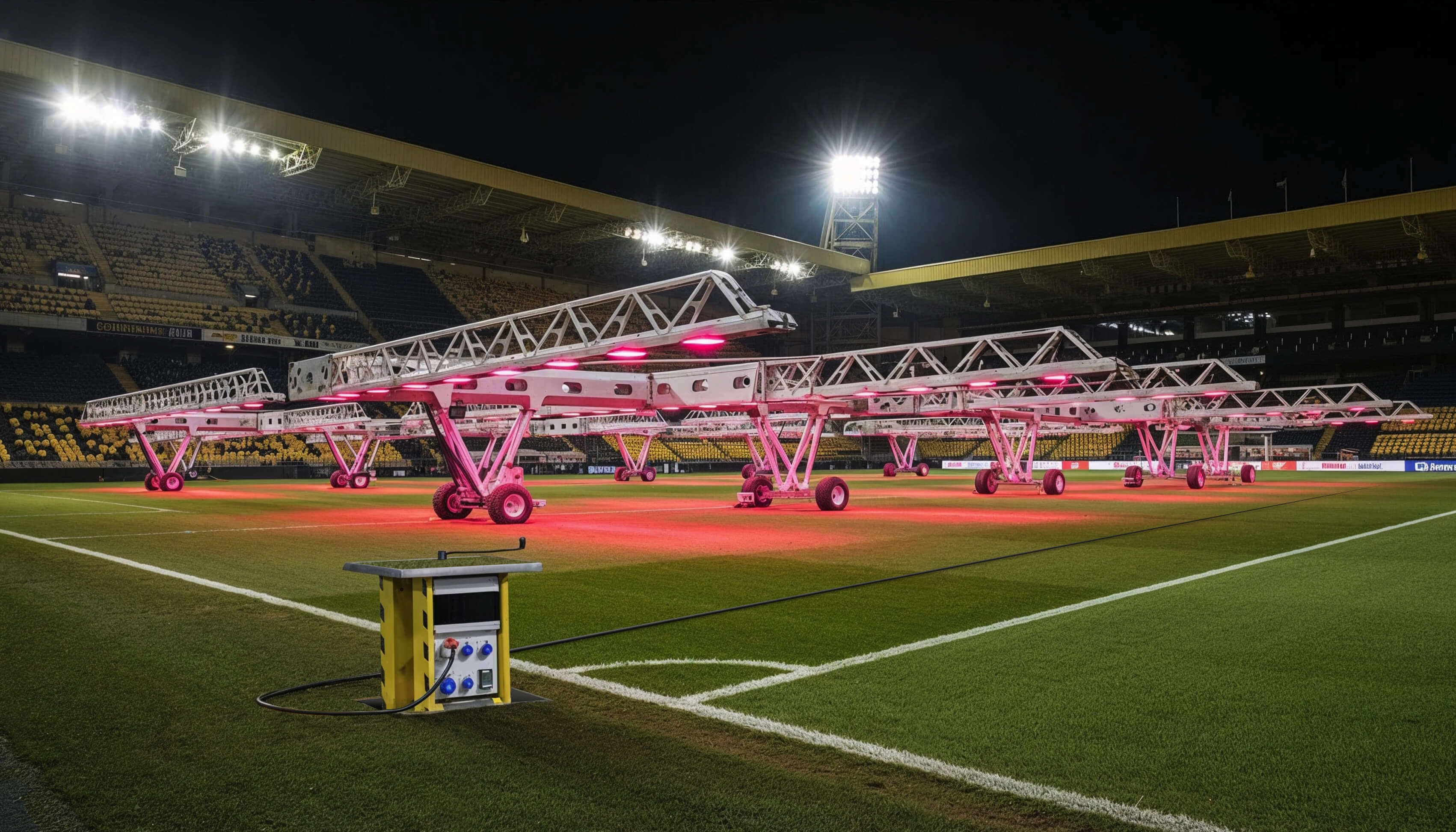 Keeping grass pitches healthy at sports venues.